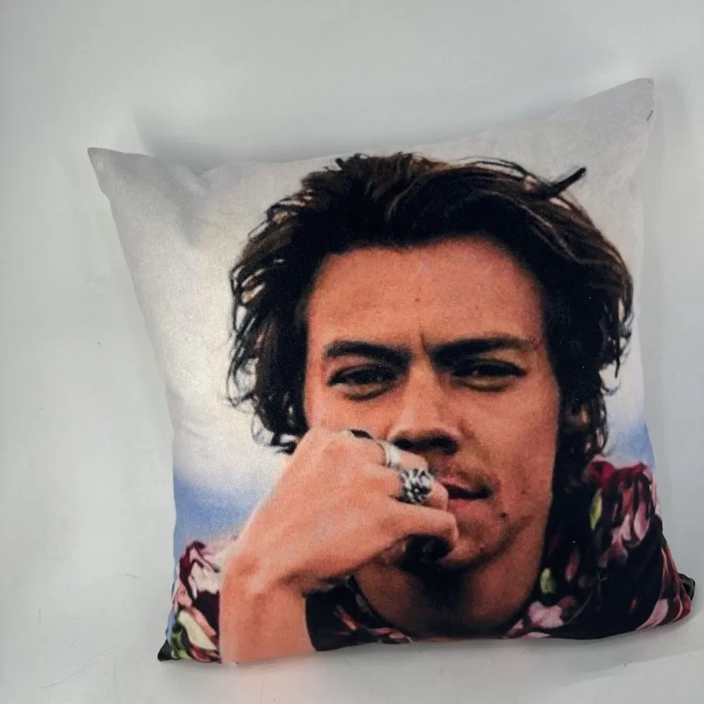 Harry Styles Photo Print‎ Decorative Throw Pillow Fan Merchandise Soft Plush